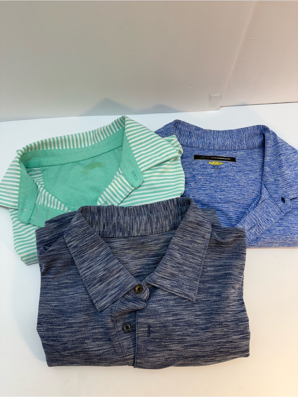 set of 3 greg norman play dry men’s short sleeve polo XL